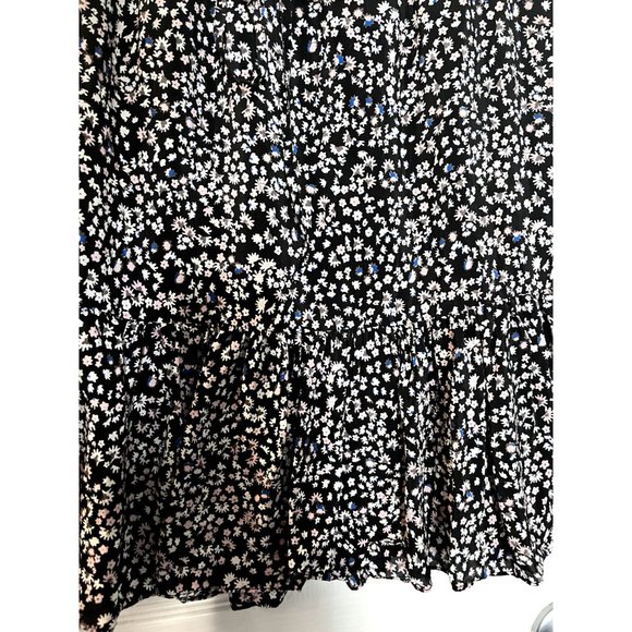 Rebecca Taylor Black Floral Print Sleeveless Mini Dress Size 4 - Picture 5 of 10